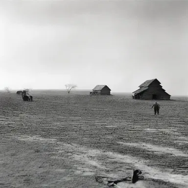 During the Dust Bowl in the 1930s, many farms in the Midwest experienced crops drying up due to severe drought.