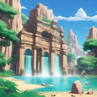 In the anime series, the magical oasis that once provided abundant water to the kingdom started drying up, leading to a quest to restore its flow.
