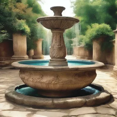 According to an ancient legend, an enchanted fountain granted immortality, but those who drank from it would eventually dry up and turn to dust.