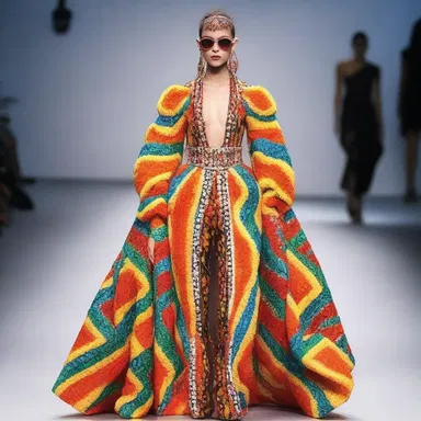Her bold and unconventional outfit made her stand out at the fashion show.
