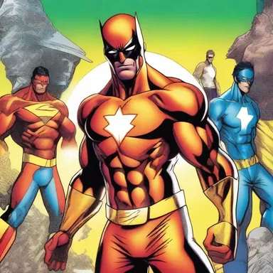 The character's bright and flashy costume helps them stand out among the other characters in the comic book.