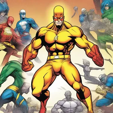 The character's bright and flashy costume helps them stand out among the other characters in the comic book.