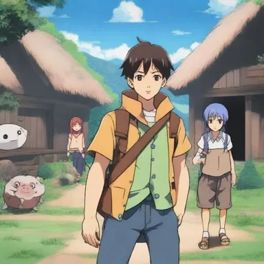 In the anime series, the protagonist goes on a journey to indemnify the villagers for the destruction caused by the monsters.