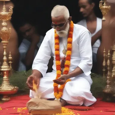 The devotee performed a ritual to indemnify for his sins and seek forgiveness from the religious authorities.