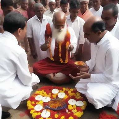 The devotee performed a ritual to indemnify for his sins and seek forgiveness from the religious authorities.