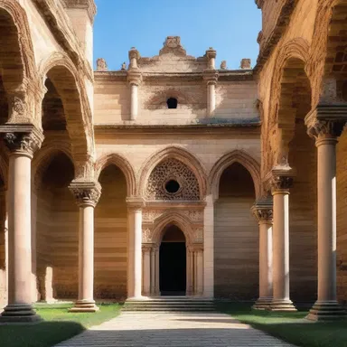 The magnificent castle was adorned with intricate shouldered arches, giving it a touch of enchantment and wonder.
