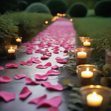 As the sun set, he sparged rose petals on the path leading to the candlelit dinner table.