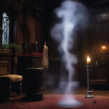 In the haunted mansion, the eerie ghostly presence is revealed as the old pipes suddenly begin to sparge, creating a chilling atmosphere.