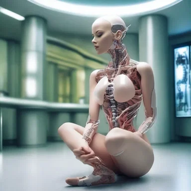 In the futuristic science fiction novel, humans have advanced technology implants in their nates that enable them to sit for hours without any discomfort.