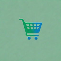 Logo for an online plastic store featuring a recyclable symbol combined with shopping cart icon, colors are green and blue to emphasize eco-friendliness and digital convenience.