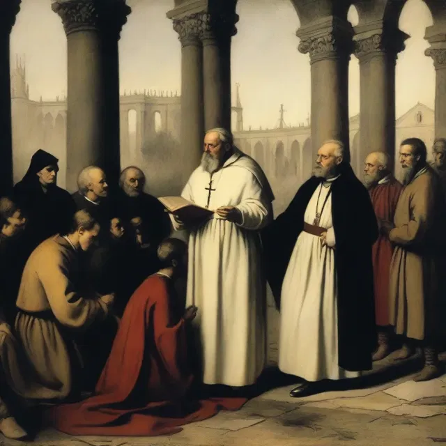 In the historical novel, the author beautifully portrayed the conflicts between the clergy and the laity.