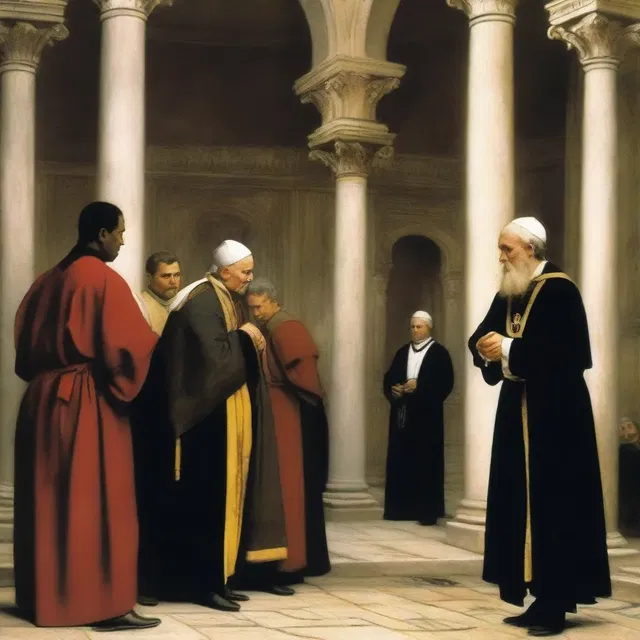 In the historical novel, the author beautifully portrayed the conflicts between the clergy and the laity.