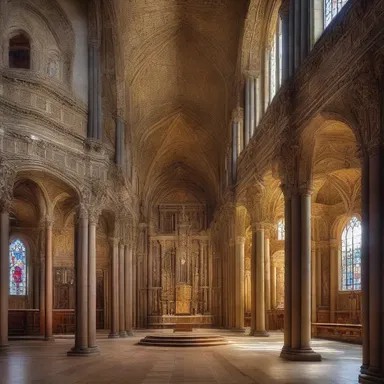 The grand cathedral exhibited stunning architecture, with intricate details in the clergy's quarters.
