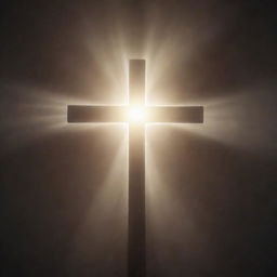 An animation of a cross glowing with soft, ethereal light.