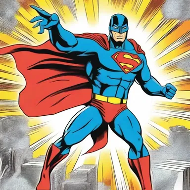 The superhero uses his medium wave powers to defeat the villain in the comic book.