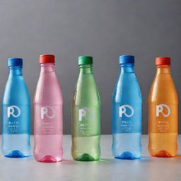 An assortment of Pio brand mineral water bottles, each boasting its own unique and creative design.