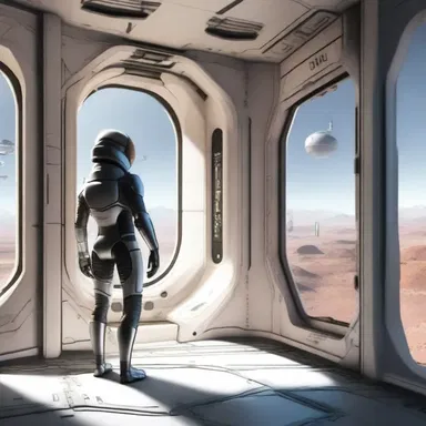The novel explores a futuristic world where humans rely on patented technology to travel through space.