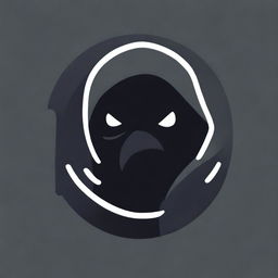 A digital art icon for Discord, featuring a figure shrouded in a dark hoodie, embodying the essence of a Dungeons and Dragons character