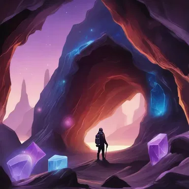 In the science fiction novel, explorers discovered a hidden cave on a distant planet filled with rare crystals.
