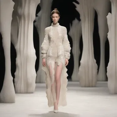 The fashion designer showcased a unique collection inspired by cave formations, incorporating textures and patterns resembling stalactites and stalagmites.
