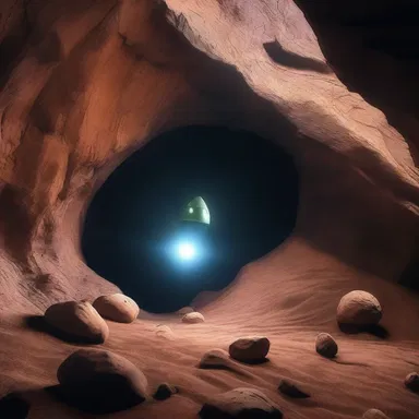 The alien creature used its advanced technology to cave through the solid rock, creating a tunnel to explore the planet's core.
