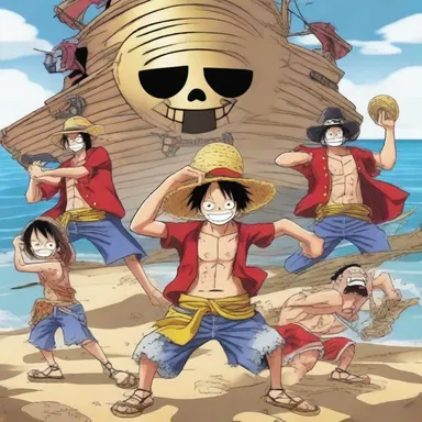 In the animated series 'One Piece', the Straw Hat Pirates engage in thrilling naval battles against other pirate crews.