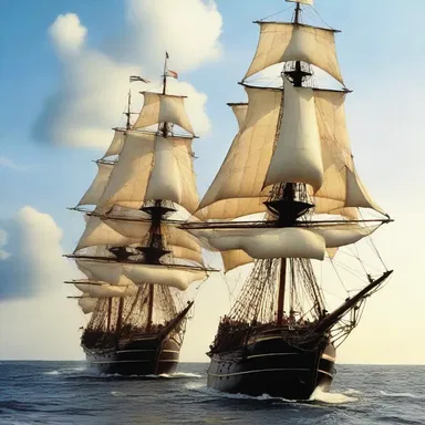 The movie 'Master and Commander: The Far Side of the World' depicts intense naval battles between British and French warships during the Napoleonic era.