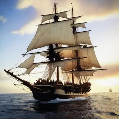 The movie 'Master and Commander: The Far Side of the World' depicts intense naval battles between British and French warships during the Napoleonic era.
