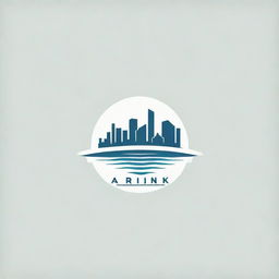 Generate a simplistic logo involving a pool and multiple buildings, with the inscription 'Arnik'. Apply minimalist designs and lines for an elegant feel.