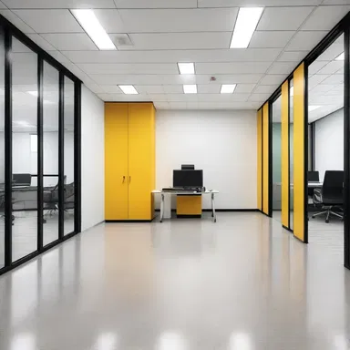 The modern office design prioritizes the use of materials with high resistivity to ensure electrical safety and prevent accidents.