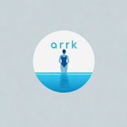 Create a sleek, minimalistic logo using the text 'ARNIK', with the design of a swimming pool subtly incorporated in the background.