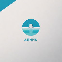 Design a minimalist logo featuring the name 'ARNIK' and a pool design subtly presented in the background.