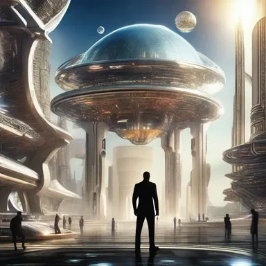 In the lavish world of science fiction, the billionaire protagonist builds a futuristic utopia for all humanity.