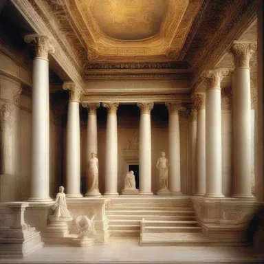 In Greek mythology, the gods reside in Mount Olympus, a lavish and opulent palace.