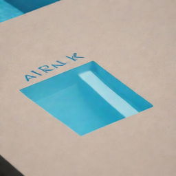 Craft a minimalist logo for a pool construction company named 'ARNIK', cleverly incorporating a design of a pool in the background.