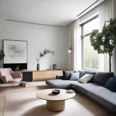 They redesigned their living room 'en famille' and created a cozy space with modern architecture and minimalist interior design.
