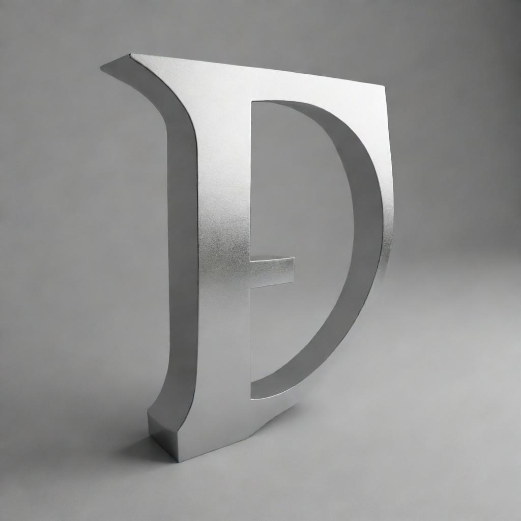 A 3D model of the Greek letter Sigma, crafted with a sleek and shiny metallic texture. It stands against a simple, monochrome background that highlights its design.