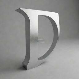 A 3D model of the Greek letter Sigma, crafted with a sleek and shiny metallic texture. It stands against a simple, monochrome background that highlights its design.