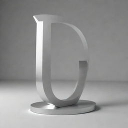 A 3D model of the Greek letter Sigma, crafted with a sleek and shiny metallic texture. It stands against a simple, monochrome background that highlights its design.