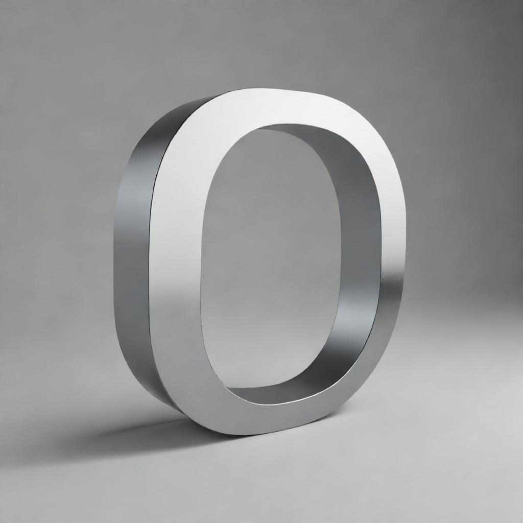 A 3D model of the Greek letter Sigma, crafted with a sleek and shiny metallic texture. It stands against a simple, monochrome background that highlights its design.