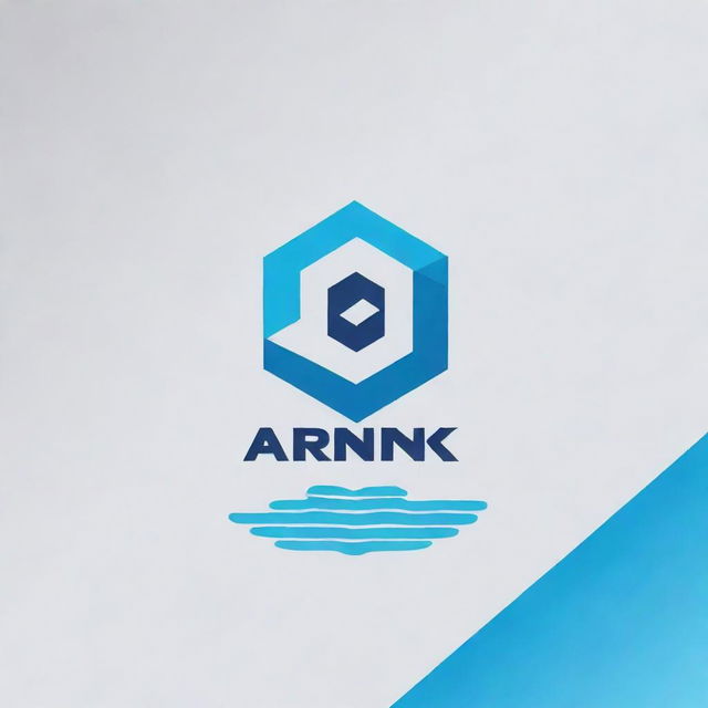 Create a company logo for a pool construction business named 'ARNIK'. Incorporate symbols of a pool, buildings and technology into the design.