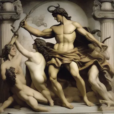 In Greek mythology, the story of Perseus defeating Medusa is often depicted with classicalism, showcasing the hero's bravery and the portrayal of divine beauty.