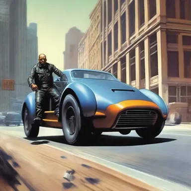 In the science fiction novel, the protagonist tries to outsmart the road hog and escape its relentless pursuit.