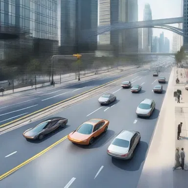 The futuristic concept for the city's transportation system included dedicated lanes to prevent road hogs from obstructing traffic.