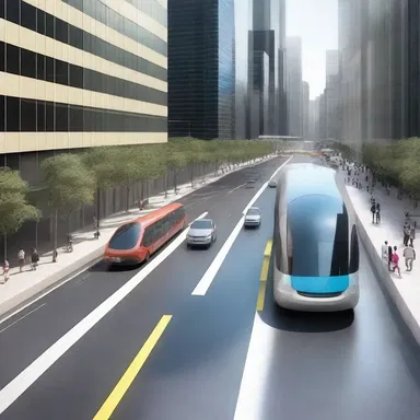 The futuristic concept for the city's transportation system included dedicated lanes to prevent road hogs from obstructing traffic.
