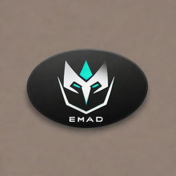 A modern, striking logo design centered around gaming, incorporating the name 'Emad' into the design.