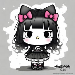 This image is a high-quality digital art piece featuring the popular character, Hello Kitty