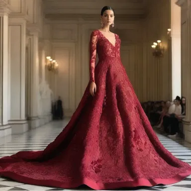 The renowned fashion designer showcased a stunning couture gown adorned with intricate blood flower motifs, capturing the essence of elegance and beauty.