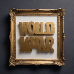 An elegantly-crafted golden frame surrounding text that reads 'WORLD WAR ZB', in a high-contrast bold font.