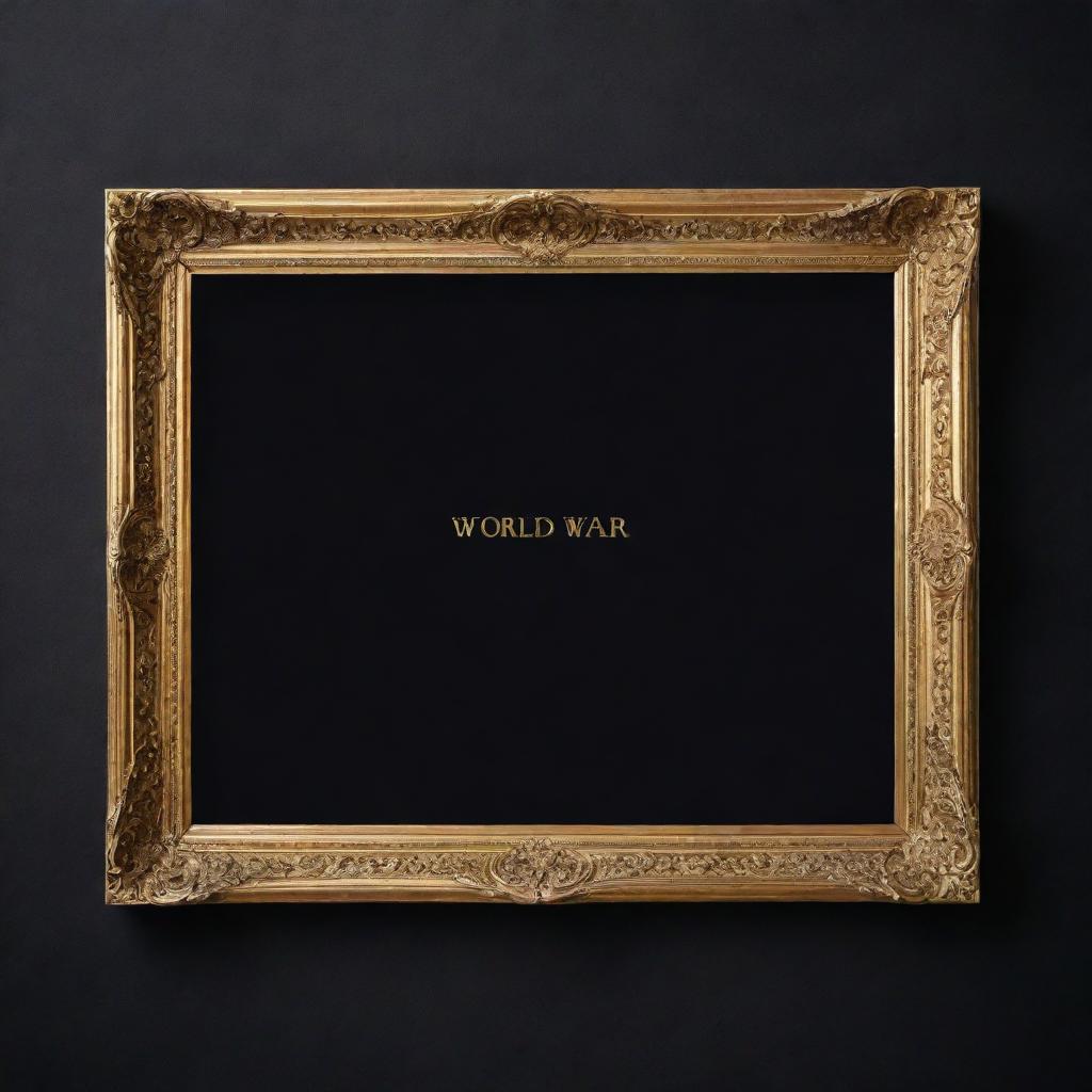 An elegantly-crafted golden frame surrounding text that reads 'WORLD WAR ZB', in a high-contrast bold font.